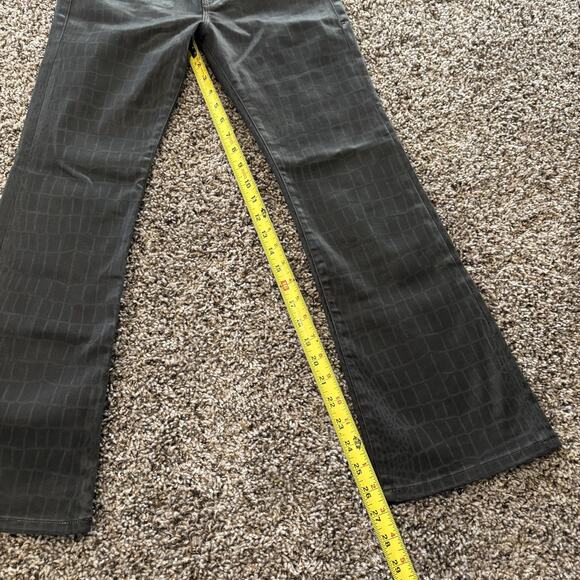 Frame Jeans 27 Gray Le Crop Mini Boot Coated Denim Noir Croc - Picture 8 of 13